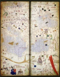 Katalansk atlas, blad 7 och 8, 1375