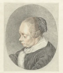 The Spinster (detalj av kvinnans huvud)