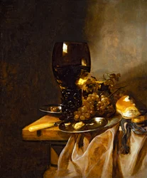 Stilleben med rosmarin och frukt