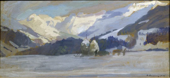Snöigt landskap nära Diablerets