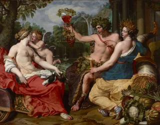 Ceres, Bacchus och Venus, av Janssens, Abraham (ca 1573-1632). Olja på duk