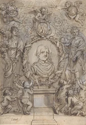Design för en titelsida, 1600-talet.