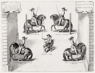 Illustration från en ridhandbok, graverad av Peeter Clouwet (1629-70), 1658