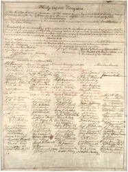 Kongressens kopia av resolutionen om det trettonde tillägget, 1 februari 1865 (bläck på pergament)
