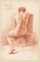 Sittande man naken, sedd bakifrån (2:a pris 1812)