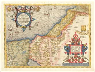 1573 års karta över Palestina av Abraham Ortelius