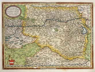 Karta över Österrike, från Theatrum Orbis Terrarum av Abraham Ortelius