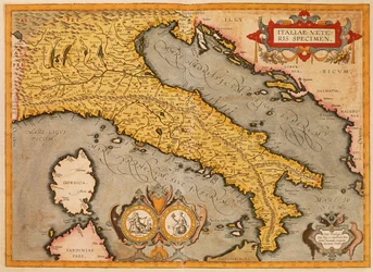 Karta över Italien av Abraham Ortelius