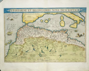 Karta över norra Afrika, från Theatrum Orbis Terrarum av Abraham Ortelius
