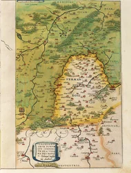Karta över Vermandois, från The Theatre of the World av Abraham Ortelius