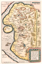 Thietmarsiae, Holsaticae regional parties typus Geografikarta över norra Tyskland med staden Kuden hämtad från "Theatrum Orbis Terrarum" av Abraham Ortelius (Oertel, Ortell eller Ortel).