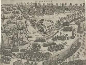 Ankomst av hertigen av Anjou i Antwerpen och mottagande av prinsen av Orange, 1582