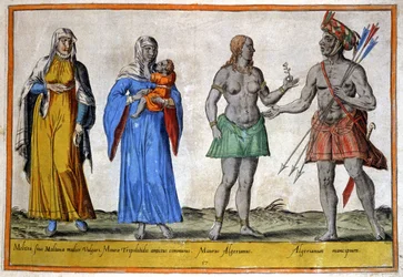 Ursprungsbefolkning i Nordafrika, ca 1580 (gravyr)