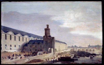 Utsikt över Porte Neuve och Galerie du Louvre runt 1640 Entrée du Louvre vid Seines strand. Målning av Abraham de Verwer (1600-1650) 1640 Dim. 0,37 x 0,59 m Paris, Musee Carnavalet