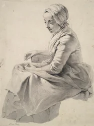 Sittande kvinna