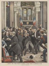 Attack mot Alfredo Dreyfus i Pantheon i Paris under glorifieringen av Zola