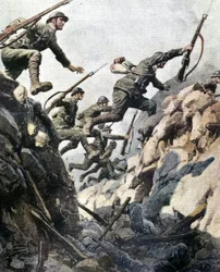 Slaget vid Ortigara (juni 1917). Tallrik av A. Beltrame.