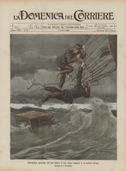 Dramatisk korsning av Östersjön av två tyska soldater i en militärballong