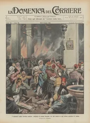 Massakrerna i det asiatiska Turkiet, tusentals armenier brändes levande av turkarna i en katolsk kyrka i Adana