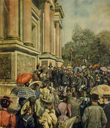 Invigningen av den första internationella konstutställningen i Venedig, ur La Domenica del Corriere, 30 april 1899