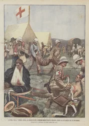 Röda korset arbetar i Modder-floden, gränserna till den orange staten, efter slaget den 28 november