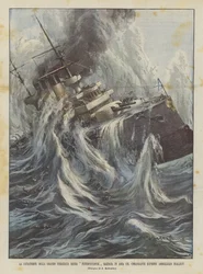 Det ryska slagskeppet Petropavlovsk-katastrofen sprängdes i luften med överbefälhavaren amiral Makarov