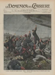 Flykten och förlusten av det franska luftskeppet Patrie, tvåhundra soldater försöker förgäves kvarhålla det nära Verdun