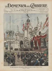 Den högtidliga invigningen av Milanoutställningen, ceremonin vid ingången till parken