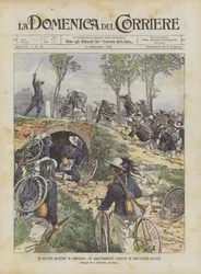 Senaste kampanjmanövrar, en karakteristisk Bersaglieri-attackcyklister