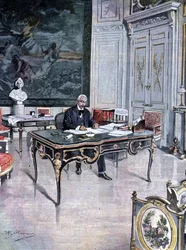 Frankrikes president Félix Faure 1899 Illustration av Achille Beltrame
