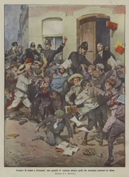 Strejk av skolbarn i Liverpool, ett övervakningsteam attackerar dem som tänker återvända till klassen