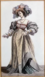 Skådespelerskan Marie Dorval, älskare av Vigny. Akvarell av Devéria. Coll. Francis Aubrère.