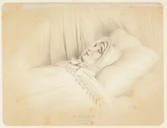 Madame Récamier (Juliette Récamier) på sin dödsbädd den 11 maj 1849