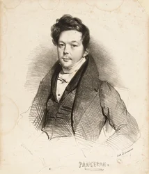 Porträtt av kompositören Auguste-Mathieu Panseron 1796-1859, 1832.