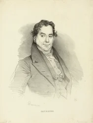 Porträtt av sångaren och kompositören Gioseffo Catrufo 1771-1851, 1830.