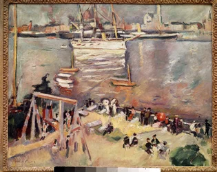 Gå in i en korvett i Antwerpens hamn Målning av Othon Friesz (1879-1949) 1906 Privat samling