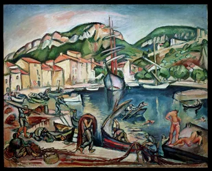 Ciotats hamn (olja på duk)