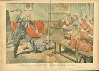 Illustration av Achille Lemot (1846-1909) i Le Pelerin, 02/12/06 - Undervisning, Polen, straff - Lärare