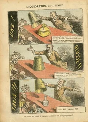 Illustration av Achille Lemot (1846-1909) i Le Pelerin, 23/06/07 - Likvidation - Spel, Religion Tro, Silver, Katolsk katolicism - Miljarder församlingar - Honneteau