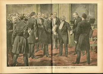 Illustration av Achille Lemot (1846-1909) i Le Pelerin, 28/01/06 - Val, republikens president - Fallieres Armand (1841-1931)