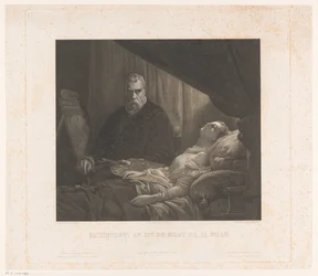 Il Tintoretto porträtterar sin dotter på sin dödsbädd Le Tintoret au lit de mort de sa fille (titel på objekt)