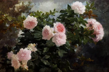Stilleben med rosor. Målning av Achille Theodore Cesbron (1849-1913) Privat samling.