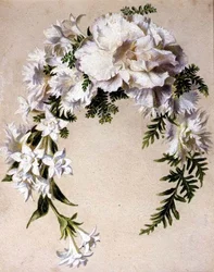 Blomstergirland (akvarell på papper)