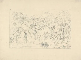 General Stuarts återkomst från Pennsylvania från Confederate War Etchings, 1861-63.