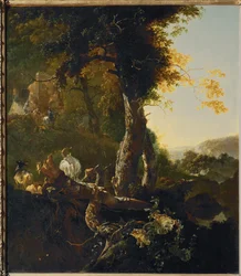 Paysage au soleil levant - Landskap med uppåtgående sol ...