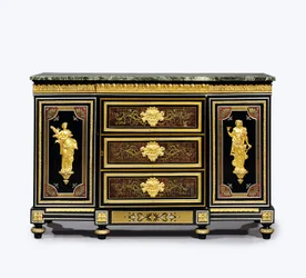 Sen Louis XVI ormolu-monterad boulle intarsia sidoskåp