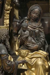 Tillbedjan av Magi, detalj
