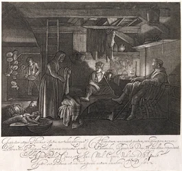 Filemon och Baucis hus, graverat av greve Hendrik Goudt (1585-1630)