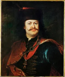 Prins Ferenc II Rakoczi, ungersk revolutionär mot Habsburgs styre (målning på duk)