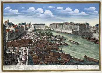 Le Pont Marie efter dess rekonstruktion - i "" Paris" av Perelle